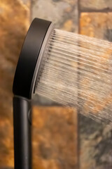 Handheld shower spray. Black head. Spa mood