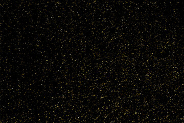 Gold glitter texture on a black background offers a luxurious visual effect, perfect for festive designs, invitations, and digital art, adding sophistication and shine to any project.