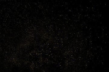 Fototapeta premium Gold glitter texture on a black background offers a luxurious visual effect, perfect for festive designs, invitations, and digital art, adding sophistication and shine to any project.