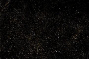 Gold glitter texture on a black background offers a luxurious visual effect, perfect for festive designs, invitations, and digital art, adding sophistication and shine to any project.