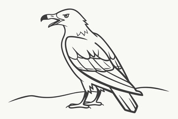 Flying Blue Jay (or Bird) Over Hilly Landscape Vector