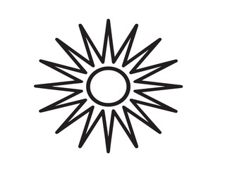 Professional Sun Logo Symbol Stylish Line Art Vector Illustration