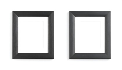 Two black picture frames on a white background