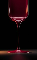 Elegant Wine Glass Silhouette Against a Dark Background.