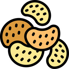 Crunchy potato chips falling onto a pile, perfect for snacking or parties