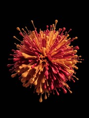 Explosive Burst of Vibrant Colors Against a Black Background.