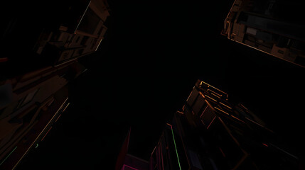 Architectural Glow-scape &mdash; Futuristic Minimalist Cityscape with Glowing Structures