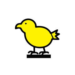 Minimalist Yellow Bird Vector Icon