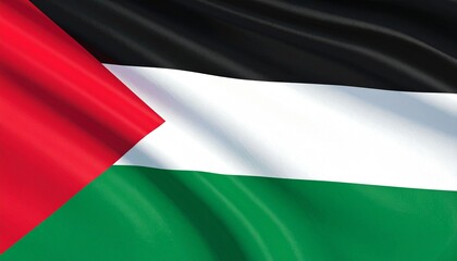 Fototapeta premium Palestine flag, Pan-Arab colors, red triangle, bold horizontal stripes