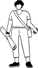 hand drawn cute cartoon illustration of people.