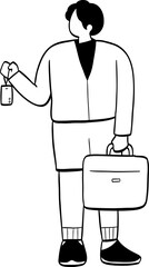 hand drawn cute cartoon illustration of people.