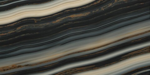 Onyx-Inspired Black Marble with Smoky Bands