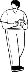 hand drawn cute cartoon illustration of people.