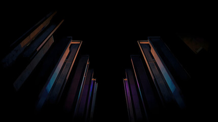 Architectural Glow-scape &mdash; Futuristic Minimalist Cityscape with Glowing Structures