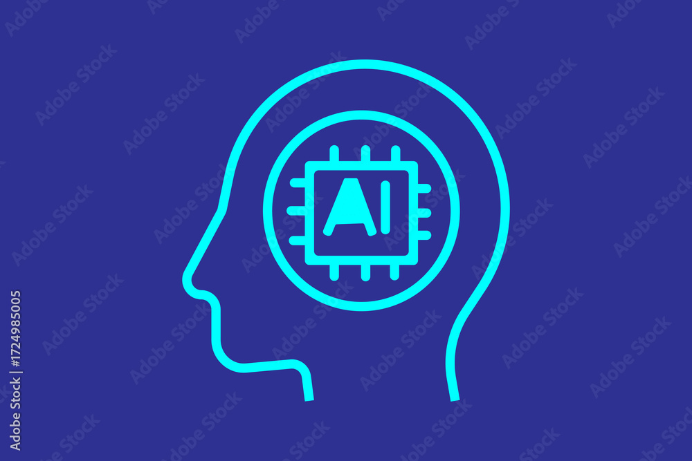 Leinwandbilder ai node network icon.artificial intelligence icon. suitable for websites, applications, user interfa