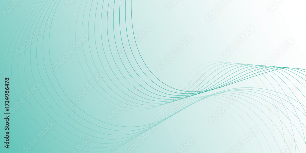 Poster abstract background with dynamic and elegant green wavy lines. simple vector illustration. vol. 2