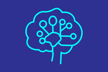 Head with Lightbulb Icon.inspiration icon. suitable for websites, applications, user interfaces, printables, etc. line icon style, dark blue color combination. simple editable vector design