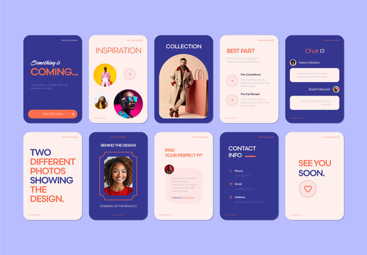 Elegant Social Media Story Template Set for Fashion Brands