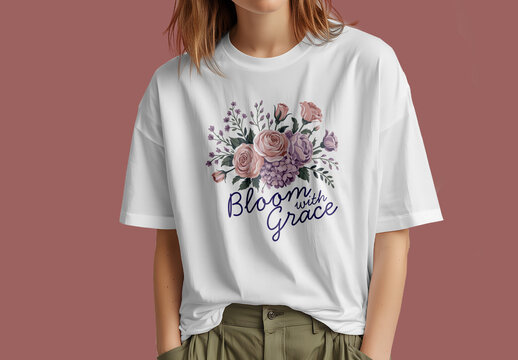 Floral Typography Tshirt Design