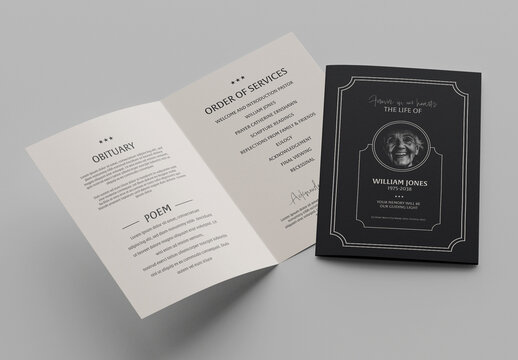 Funeral Program Memorial Event Flyer Layout