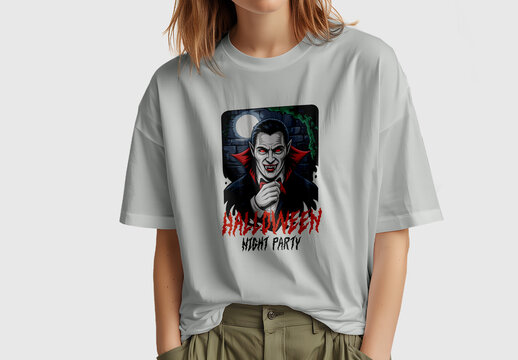 Halloween Vampire Night Party Tshirt Design Scary Dracula Artwork