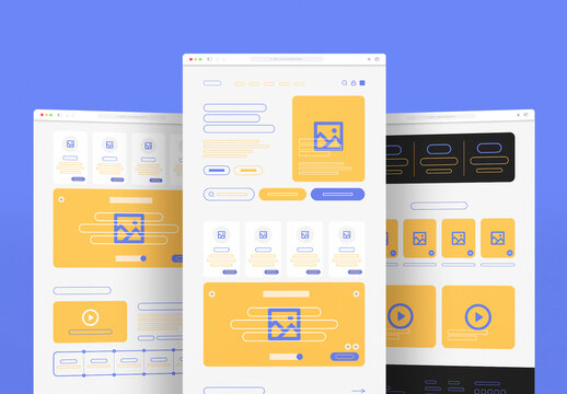 Modern Landing Page Wireframe UI UX Template with Minimal Creative Layout