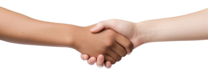 Fototapeta premium Holding hands handshake white background holding hands.