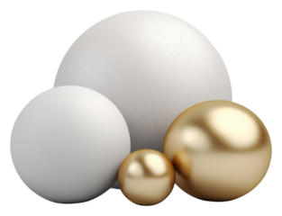 PNG Christmas decoration sphere white gold.