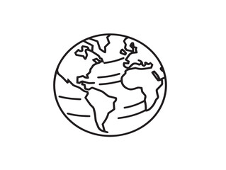 Elegant World Travel Icon Stylish Minimal Outline Vector Illustration