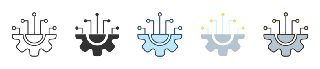 Technology Icon Set Multiple Style Collection