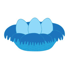 Blue Eggs in Nest