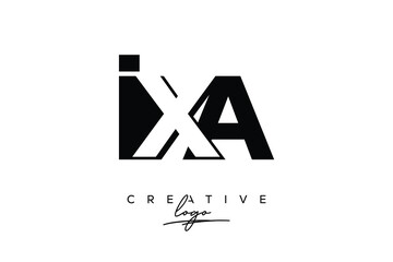 IXA Creative Minimalistic Negative Space Latter Logo with Modern Monogram for Branding and Business Letter mark Logo with Initial Letters Logo Design for Branding.	