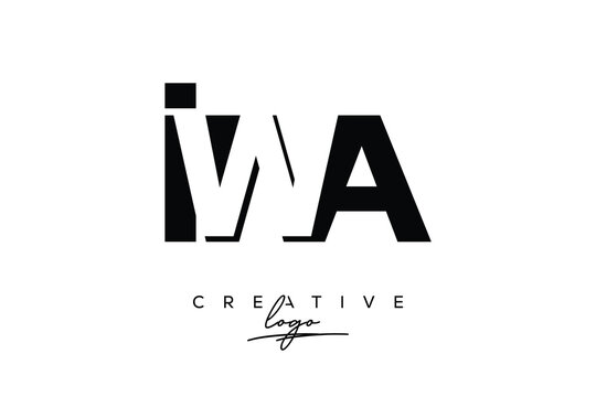 IWA Creative Minimalistic Negative Space Latter Logo with Modern Monogram for Branding and Business Letter mark Logo with Initial Letters Logo Design for Branding.	