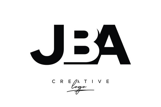 JBA Creative Minimalistic Negative Space Latter Logo with Modern Monogram for Branding and Business Letter mark Logo with Initial Letters Logo Design for Branding.	