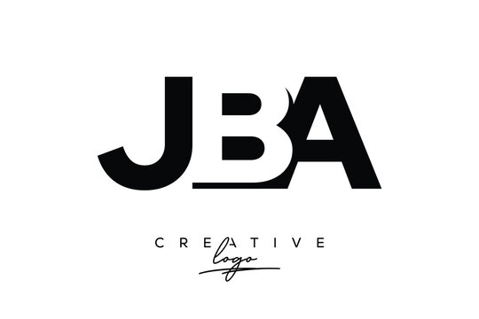 JBA Creative Minimalistic Negative Space Latter Logo with Modern Monogram for Branding and Business Letter mark Logo with Initial Letters Logo Design for Branding.	