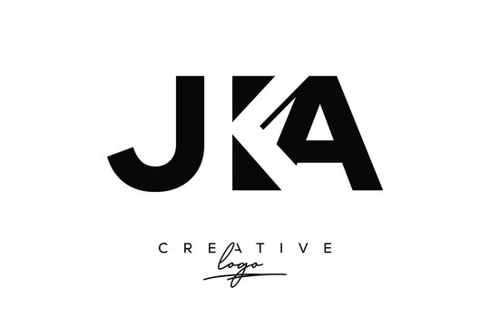 JKA Creative Minimalistic Negative Space Latter Logo with Modern Monogram for Branding and Business Letter mark Logo with Initial Letters Logo Design for Branding.	
