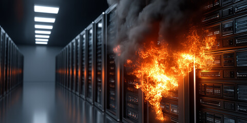 Cybersecurity crisis geopolitical tensions rise amidst data center fire incident technology infrastructure breach