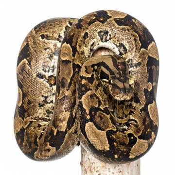 Two Reticulated Python Snakes Coiled Together.