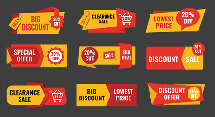 Editable Vector Discount Banners Pack – Clearance Sale, Big Discount, Special Offer Templates