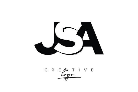 JSA Creative Minimalistic Negative Space Latter Logo with Modern Monogram for Branding and Business Letter mark Logo with Initial Letters Logo Design for Branding.	