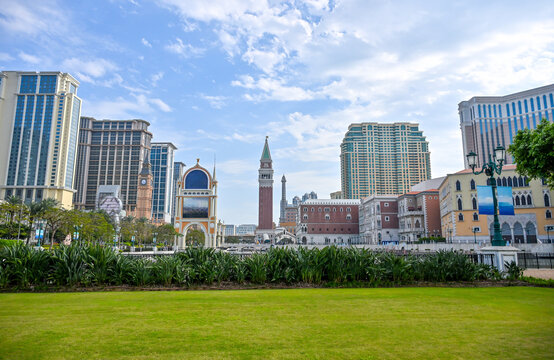 The Cotai Strip in Macau, The Parisian, The London, The Venetian