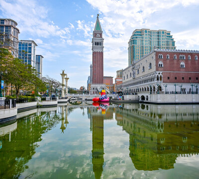 The Cotai Strip in Macau, The Parisian, The London, The Venetian