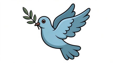 Obraz premium Peace dove illustration flying with olive branch vector art graphic design