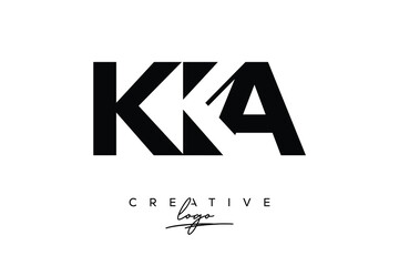 KKA Creative Minimalistic Negative Space Latter Logo with Modern Monogram for Branding and Business Letter mark Logo with Initial Letters Logo Design for Branding.	