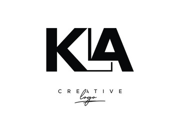 KLA Creative Minimalistic Negative Space Latter Logo with Modern Monogram for Branding and Business Letter mark Logo with Initial Letters Logo Design for Branding.	