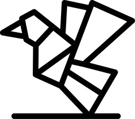 Origami bird with open wings, symbolizing freedom, peace, and japanese art