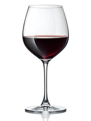 Elegant Glass of Red Wine Isolated on White
