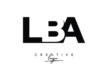 Obraz premium LBA Creative Minimalistic Negative Space Latter Logo with Modern Monogram for Branding and Business Letter mark Logo with Initial Letters Logo Design for Branding. 