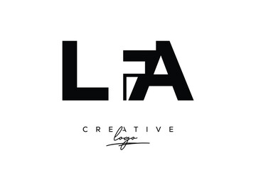 LFA Creative Minimalistic Negative Space Latter Logo with Modern Monogram for Branding and Business Letter mark Logo with Initial Letters Logo Design for Branding.	