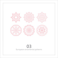 Floral pattern, decorative line art, ornamental stripe design